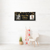 80e verjaardag dan & nu foto's gepersonaliseerd spandoek (Insitu)