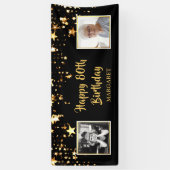 80e verjaardag dan & nu foto's gepersonaliseerd spandoek (Verticaal)