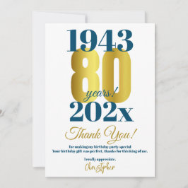 80e verjaardag Dankuwel Bedankkaart