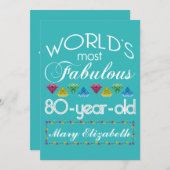 80e verjaardag De meest verbluffende kleurrijke ge Kaart (Voorkant / Achterkant)