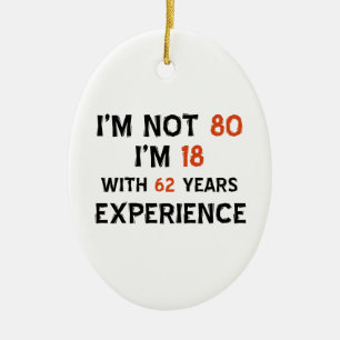 80e verjaardag design keramisch ornament
