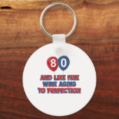 80e verjaardag design sleutelhanger (Voorkant)