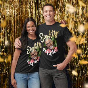 80e verjaardag Eighty Epic gouden script foto T-shirt