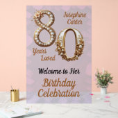 80e verjaardag Elegant feest Acryl Bord (Huwelijk)