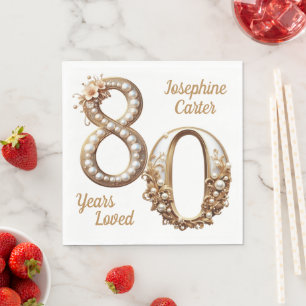 80e verjaardag Elegant feest Servet
