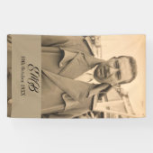 80e verjaardag Elegant Fotomonogram Mannelijke Spandoek (Horizontaal)