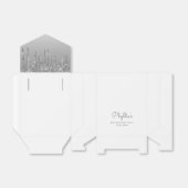 80e verjaardag Elegant Silver Glitter Drip Script Bedankdoosjes (Uitgevouwen)