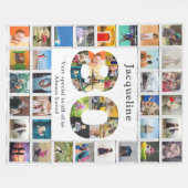 80e verjaardag familie foto template groot fleece deken (Voorkant (Horizontaal))