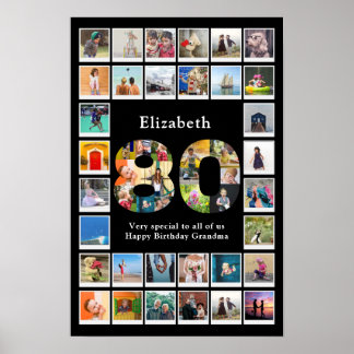 80e verjaardag familie foto template Keepsake Poster