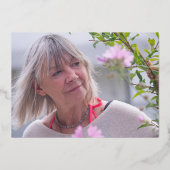 80e verjaardag feest blauw kunst gouden script folie uitnodiging (Achterkant)