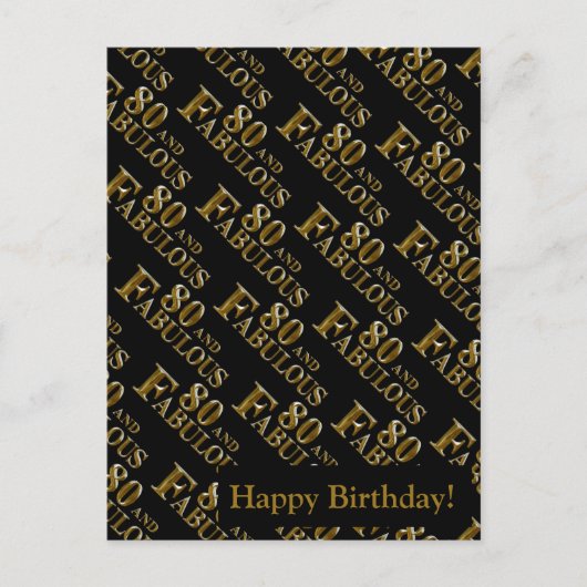 80e verjaardag feestdagenkaart (Voorkant)