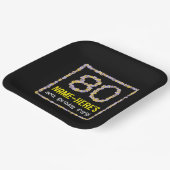 80e verjaardag: Floral Flowers Number, Custom Name Papieren Bordje (Gebogen)