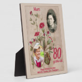 80e verjaardag Floral  Foto Keepomwille Fotoplaat (Zijkant)