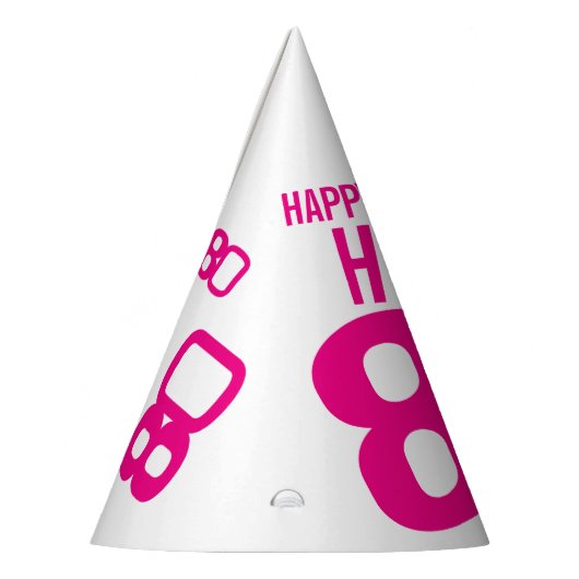 80e verjaardag foto aangepaste foto roze wit feesthoedjes (Links)