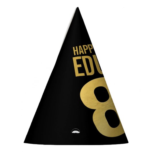 80e verjaardag foto gepersonaliseerde zwart en gou feesthoedjes (Links)