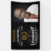 80e verjaardag foto template Legendary Spandoek (Verticaal)