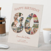 80e verjaardag fotocollage Elegant en tijdloos Reclamebord Met Voetstuk (Insitu)