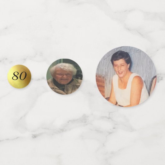 80e verjaardag foto's Gouden kleur Plezier Confetti (Achterkanten)