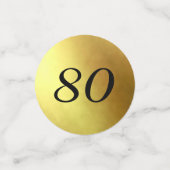 80e verjaardag foto's Gouden kleur Plezier Confetti (Kleine voorkant)