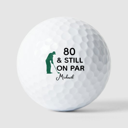 80e verjaardag Funny Custom Golf Ball met naam Golfballen (Voorkant)