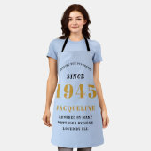 80e verjaardag geboren 1945 Blauw en Goud Schort (Gedragen)