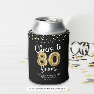 80e verjaardag gejuich voor 80 jaar zwart goud blikjeskoeler