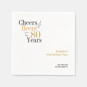 80e verjaardag Gepersonaliseerde Cheers and Beers  Servet