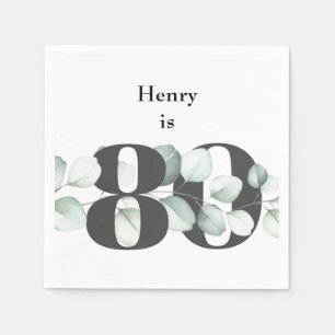 80e verjaardag gepersonaliseerde cocktail servette servet