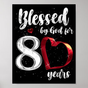 80e verjaardag Gezegend door God voor 80 jaar verj Poster