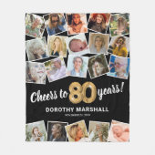 80e verjaardag Gift Multi Foto Fleece Deken (Voorkant)
