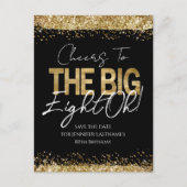80e verjaardag Gold Black Sla het Briefkaart Datum (Voorkant)