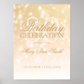 80e verjaardag Gold Bokeh Sparkle Lights Poster (Voorkant)
