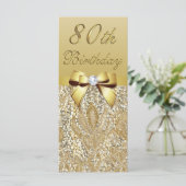 80e verjaardag Gold Faux Sequins Bow (Staand voorkant)