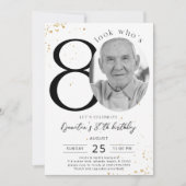 80e verjaardag Gold Invitation Kaart Foto (Voorkant)