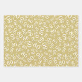 80e verjaardag Gold & White Number Pattern 80 Inpakpapier Vel (Voorkant 2)