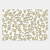 80e verjaardag Gold & White Number Pattern 80 Inpakpapier Vel (Voorkant)