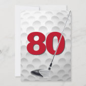 80e verjaardag golf themafeest kaart (Voorkant)