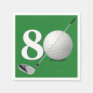 80e verjaardag golfbal en club servet