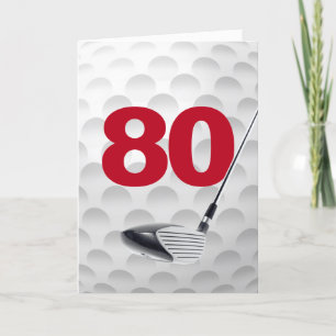 80e verjaardag golfbal ontwerp kaart