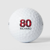 80e verjaardag golfballen 80 jaar golf plaid cadea (Voorkant)