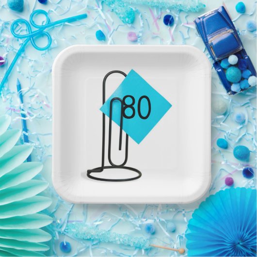 80e verjaardag Herinneringsnotitie op een papercli Papieren Bordje (Feest)