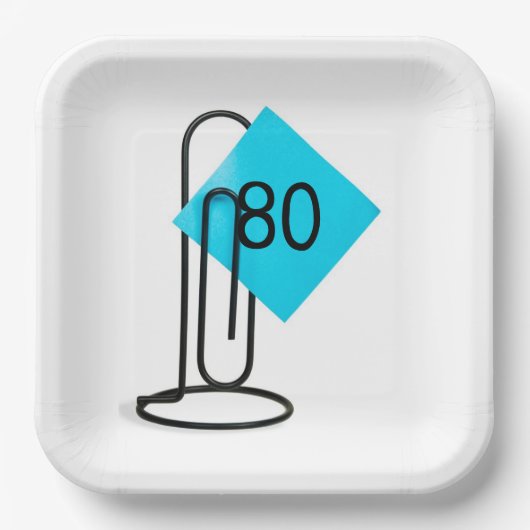 80e verjaardag Herinneringsnotitie op een papercli Papieren Bordje (Voorkant)