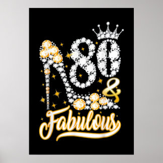 80e verjaardag Hoge Hiel Shoes Crown Diamond Poster