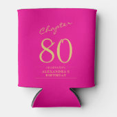 80e Verjaardag Hot Pink Gold Photo Template Blikjeskoeler (Voorkant)