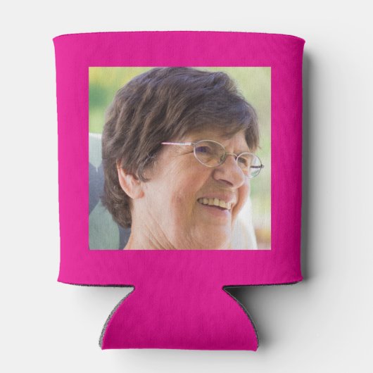 80e Verjaardag Hot Pink Gold Photo Template Blikjeskoeler (Achterkant)