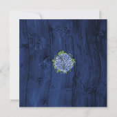 80e Verjaardag Landelijke Houten Blauwe Hortensia Kaart (Achterkant)
