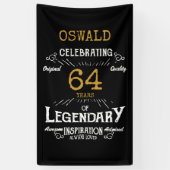 80e verjaardag Legendary Zwart Goud Retro Spandoek (Verticaal)