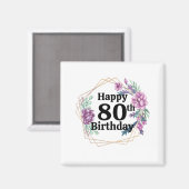 80e verjaardag magneet (Voorkant / Achterkant)