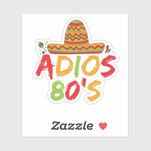 80e verjaardag Mexicaanse Feest Cinco de Mayo Fies Sticker (Vel)