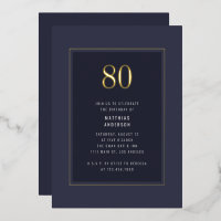 80e verjaardag minimale elegante donkergouden Lijs